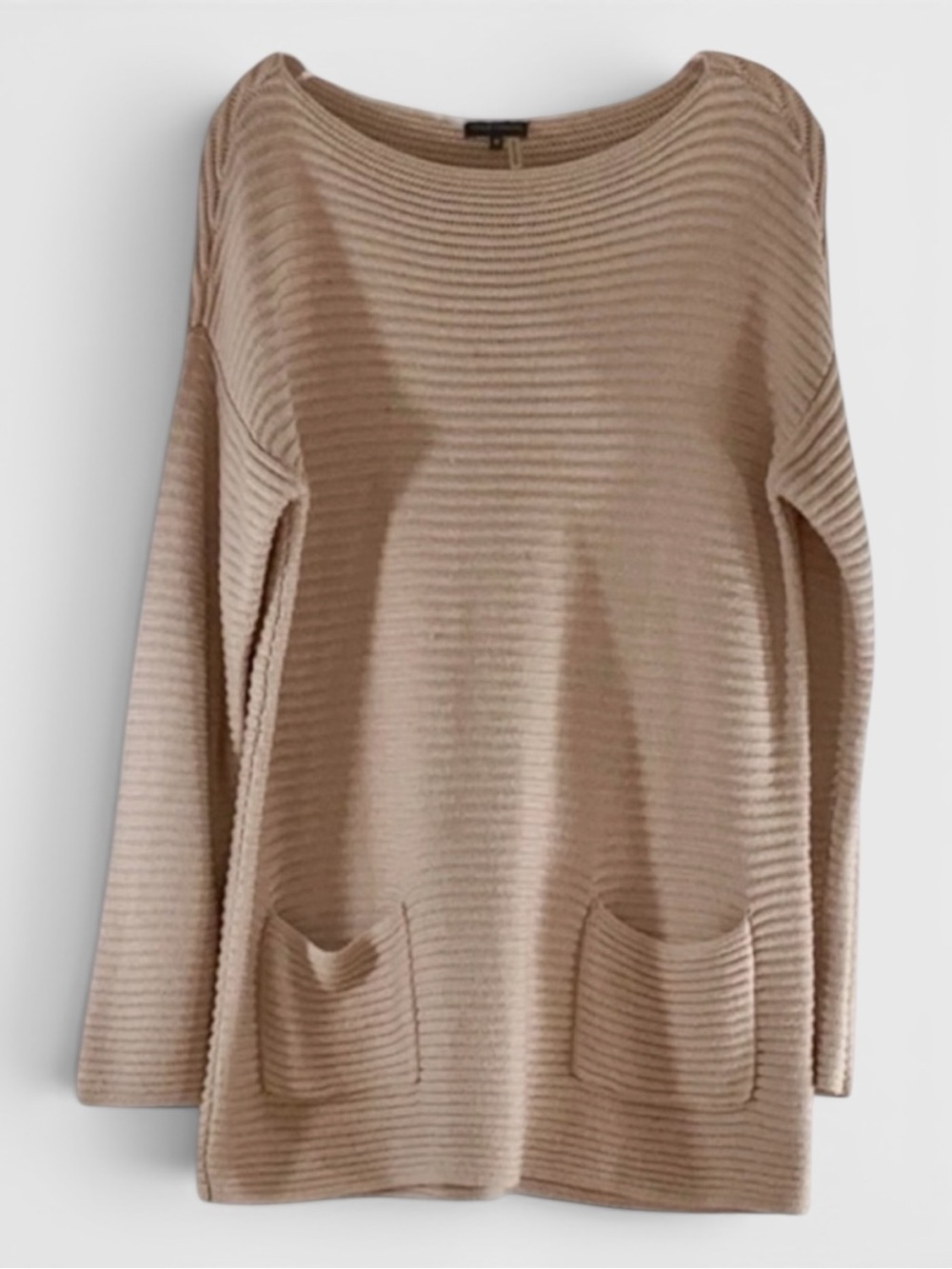 524 10/$50🏄🏻‍♀️ Vince Camuto Pink Cotton Blend Knit Tunic Sweater with Pockets